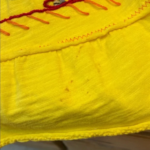 Double D Ranch Vibrant Yellow A-Line Skirt with Floral Embroidery that - Picture 5 of 8